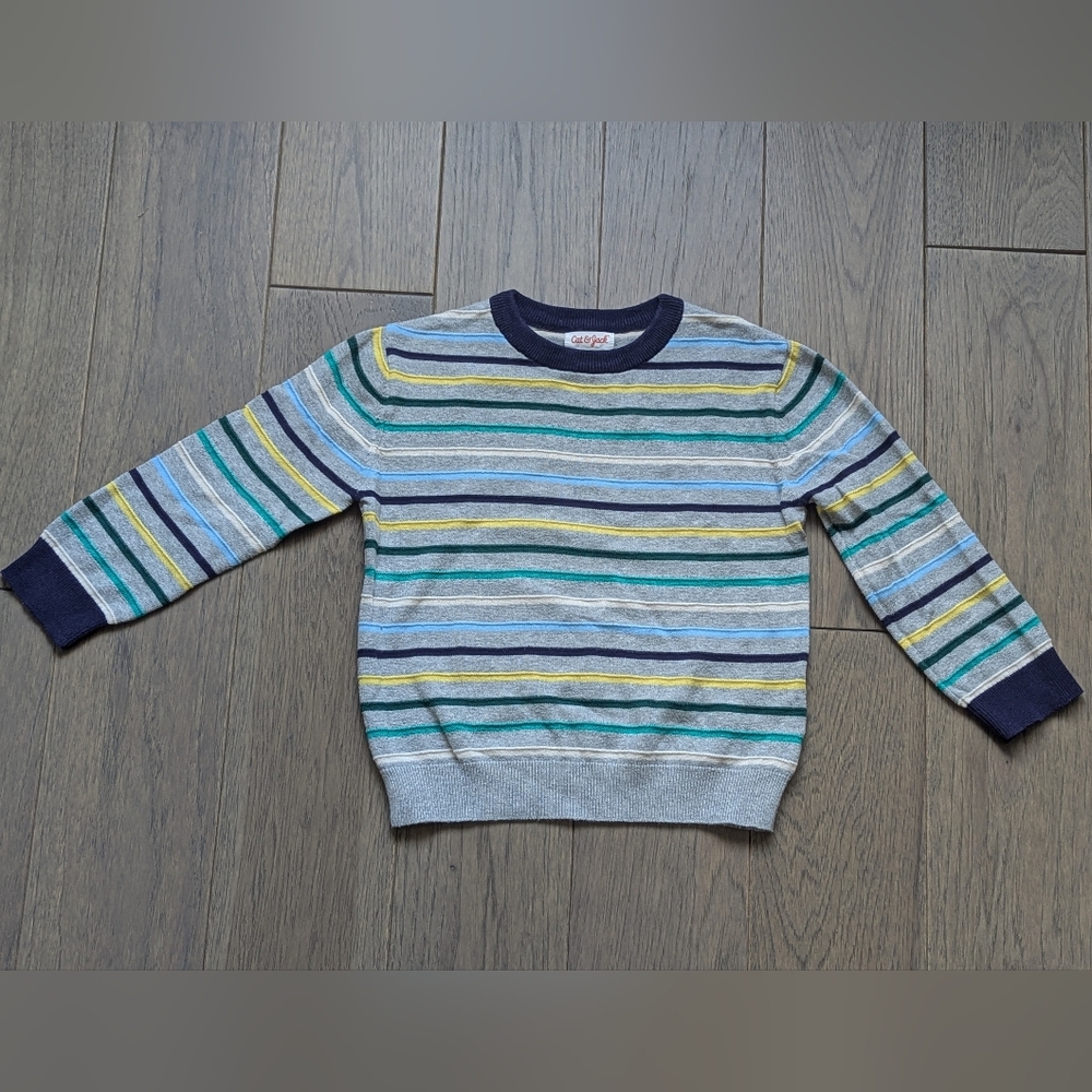 Cat & Jack Striped Crewneck Sweater 4T